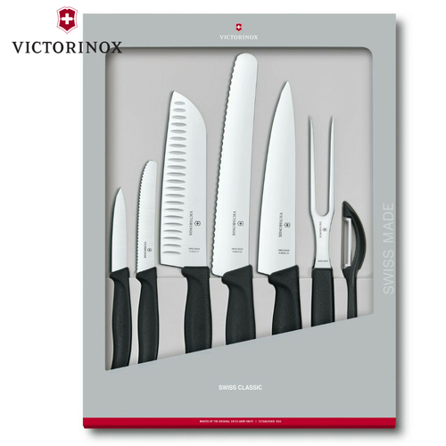 New VICTORINOX 7 Piece Kitchen Knife Set 6.7133.7G Gift Box Knives 7pc
