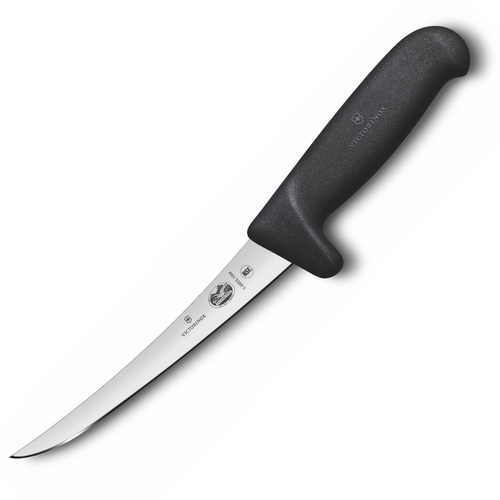 Victorinox Black Fibrox 15cm Narrow Boning Curved Butcher Knife 5.6603.15M