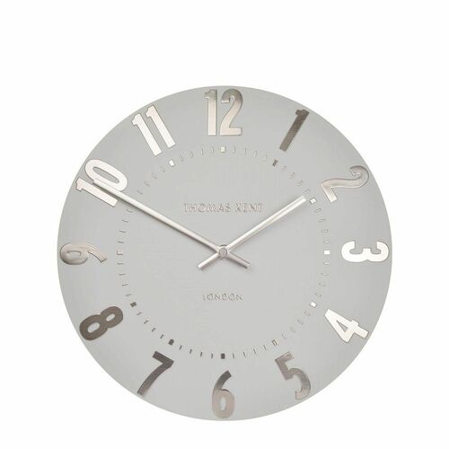 New Thomas Kent Mulberry Silver Cloud Grey 30cm Wall Clock