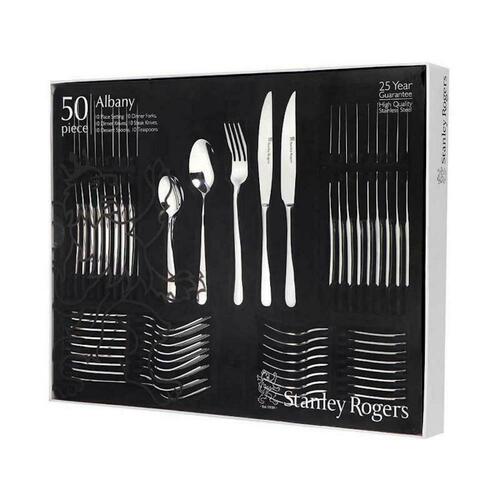 STANLEY ROGERS ALBANY 50 Piece Stainless Steel 50pc Cutlery Set