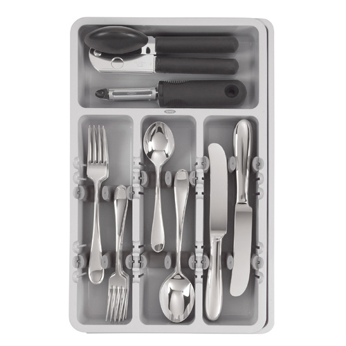 OXO Good Grips Expandable Utensil Organiser Cutlery Tray - Grey