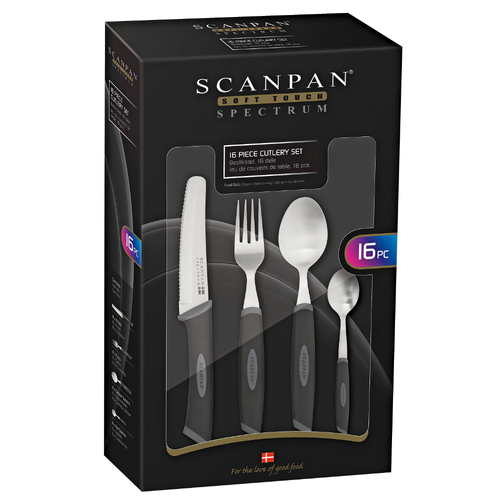 New Scanpan Spectrum 16pc Kitchen Cutlery Set 16 Piece - BLACK