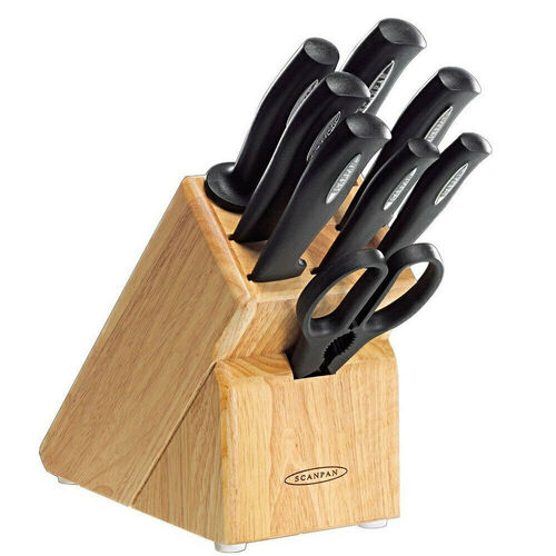SCANPAN Microsharp 9 Piece Knife Cutlery Block Set 9pc Cook Knives Shears