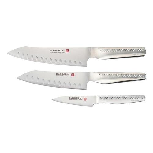 GLOBAL Ni 3 Piece Knife Set - Paring & Vegetable & Cooks 3pc