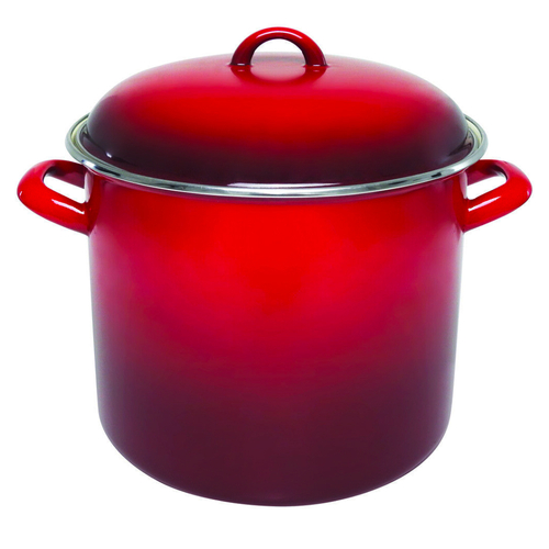 Chasseur Stock Pot Enamel On Steel Large 24cm / 14L - Red