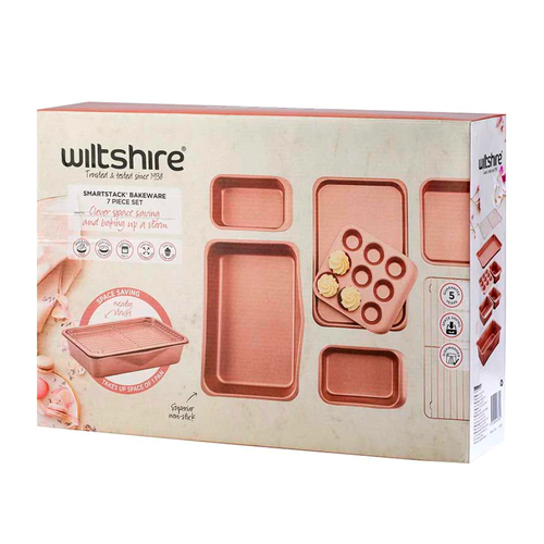 Wiltshire Rose Gold Smart Stack 7 Piece Bakeware Pack - 7pc