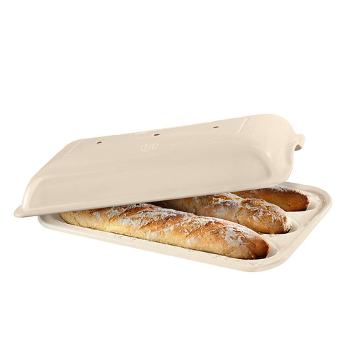 Emile Henry Ceramic Baguette Baker - Linen