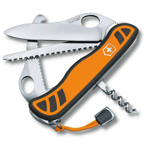 Victorinox Hunter XT Grip Large Orange Pocket Swiss Army Knife Tool w/ Corkscrew