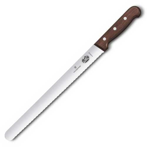 VICTORINOX SLICING CARVING SERRATED EDGE KNIFE 30CM ROSEWOOD 5.4230.30