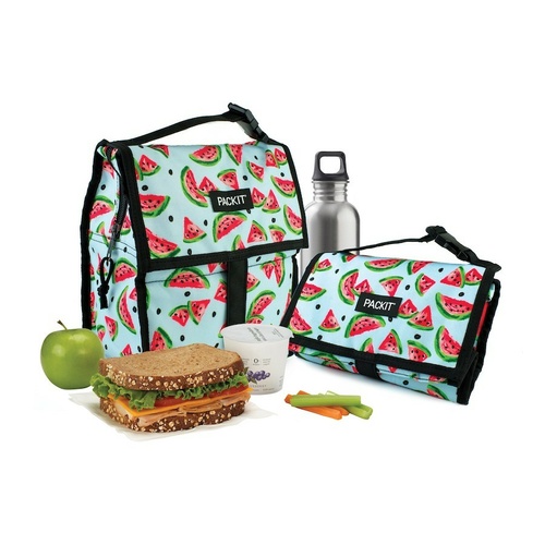 NEW PACKIT PERSONAL COOLER LUNCH BAG FREEZE AND GO - WATERMELON PARTY PACK IT USA DESIGN
