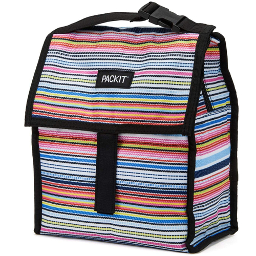 NEW PACKIT PERSONAL COOLER LUNCH BAG FREEZE AND GO - BLANKET STRIPE PACK IT USA DESIGN