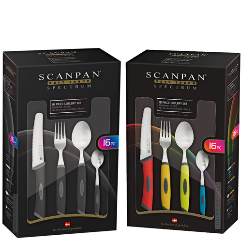SPECTRUM CUTLERY SET 16PC GIFT PACK 16 PIECE - SELECT COLOUR OR GREY