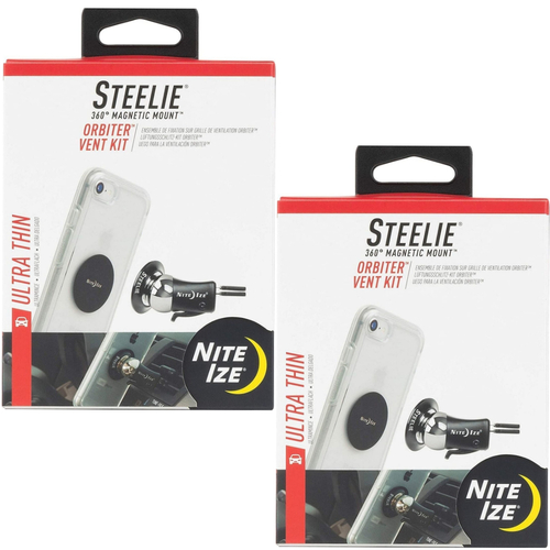 2 X Nite Ize Steelie ORBITER VENT 2 Pack Mount Kit Magnetic Phone Mount System