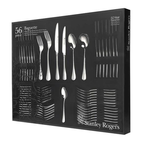New STANLEY ROGERS BAGUETTE 56 Piece Stainless Steel 56pc Cutlery Set