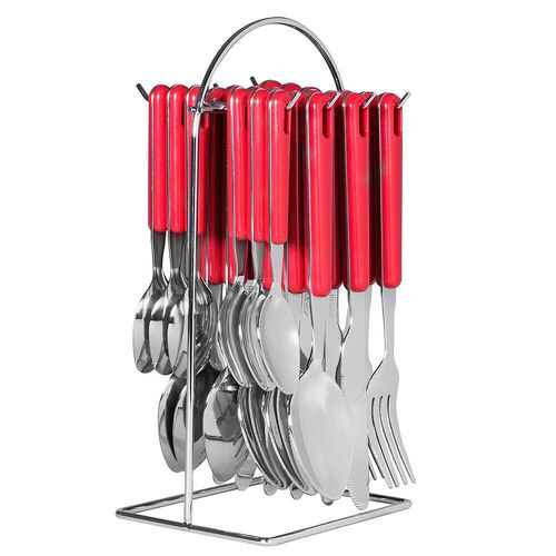AVANTI RED 24 Piece Stainless Steel 24pc Hanging Cutlery Set