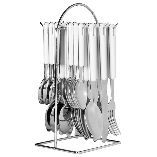 AVANTI WHITE 24 Piece Stainless Steel 24pc Hanging Cutlery Set 16723