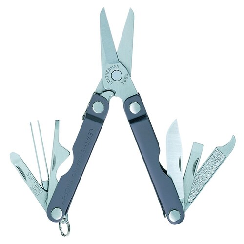 New Leatherman MICRA GREY Stainless Multi Tool w/ Scissors Knife