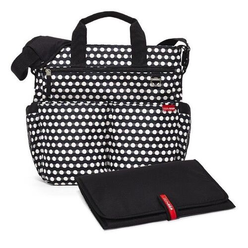 NEW SKIP HOP DUO SIGNATURE NAPPY DIAPER BABY BAG W/ CHANGING MAT - CONNECT DOTS SKIPHOP