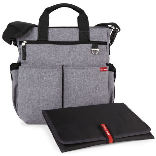 NEW SKIP HOP DUO SIGNATURE NAPPY DIAPER BABY BAG W/ CHANGING MAT - HEATHER GREY SKIPHOP