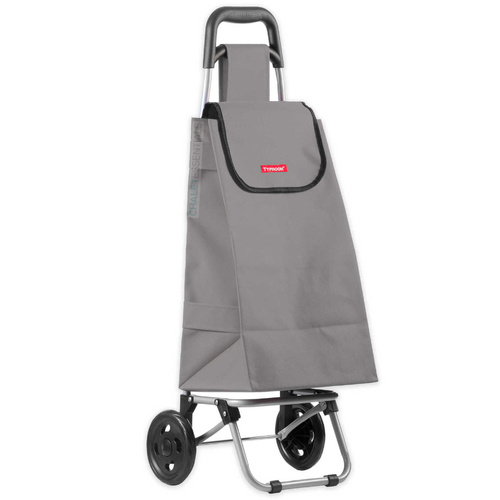 New TYPHOON 25kg Shopping Trolley GREY W/ Wheels Grocery Foldable Cart Bag