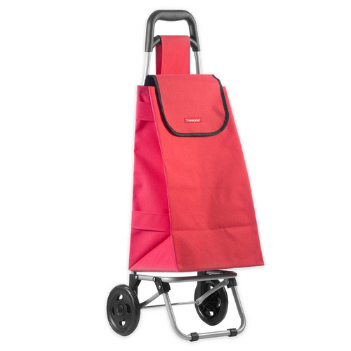 New TYPHOON Shopping Trolley RED W/ Wheels Grocery Foldable Cart Bag