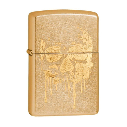ZIPPO GOLD DUST GRUNGE SKULL FACE LIGHTER GIFT BOX 97145