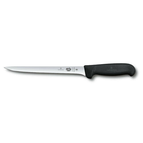 New Victorinox Black Fibrox 20cm Narrow Filleting Flexible Fish Knife 5.3763.20