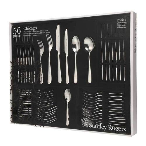 Stanley Rogers Chicago 56 Piece Stainless Steel Cutlery Set - 56pc