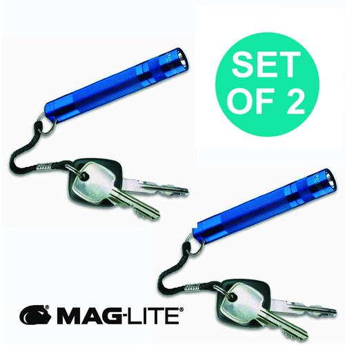 NEW MAGLITE BLUE 2 X SOLITAIRE FLASHLIGHT MADE IN USA