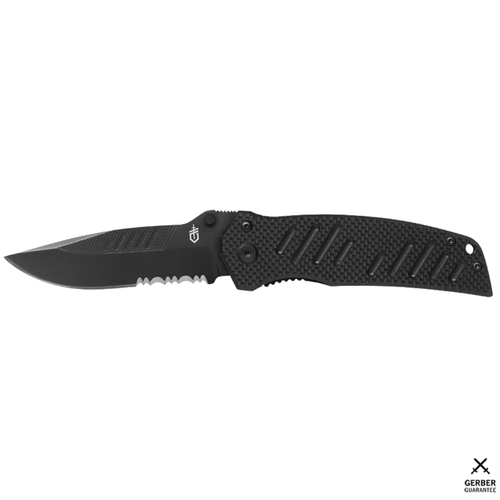 GERBER SWAGGER SERRATED DROP POINT BLADE FOLDING KNIFE STAINLESS BLADE 31000594