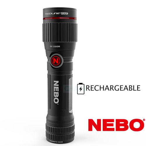 NEBO 89499 REDLINE FLEX 450 Lumen LED Flashlight W/Clip Torch 4 Mode Rechargable