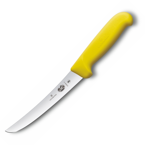 New Victorinox Yellow Fibrox 15cm Straight Boning Blade Butcher Knife 5.6508.15
