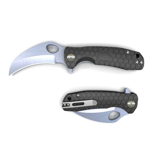 Honey Badger Claw Large BLACK Plain Blade Folding Pocket Knife YHB1101