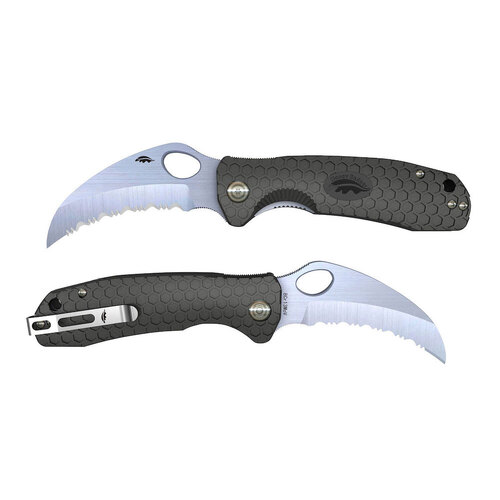 Honey Badger Claw Large Serrated Blade Folding Pocket Knife - Black YHC1111