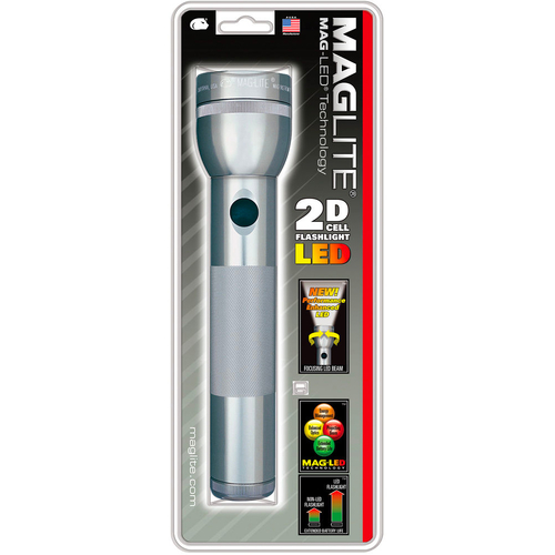 NEW MAGLITE 2D Cell ST2D096 GREY LED Flashlight Made in USA