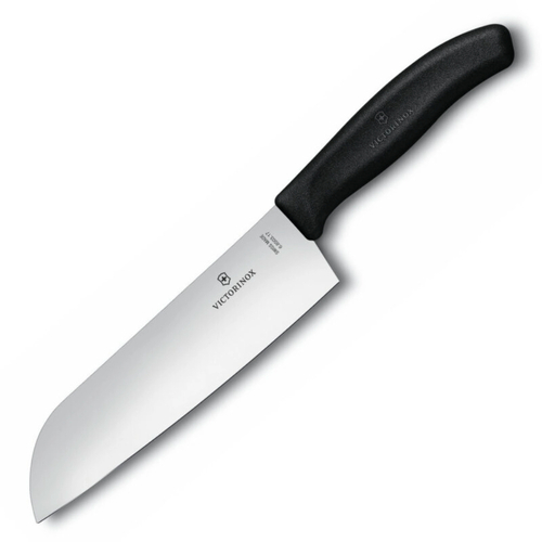 Victorinox 17cm Santoku Knife Wide Blade - Black 6.8503.17G