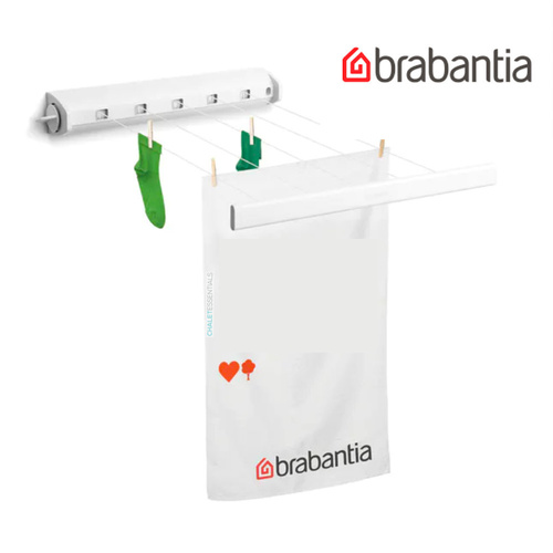 BRABANTIA INDOOR Retractable 22M Pull Out Clothes Airer Line 09028 White