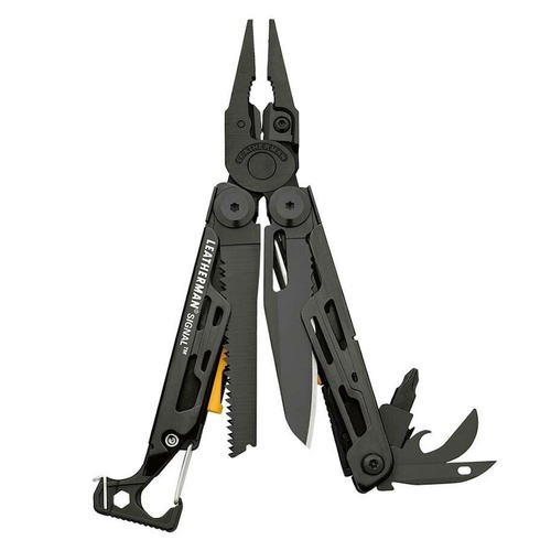 New Leatherman SIGNAL BLACK Stainless Steel Multi-Tool & Nylon Sheath