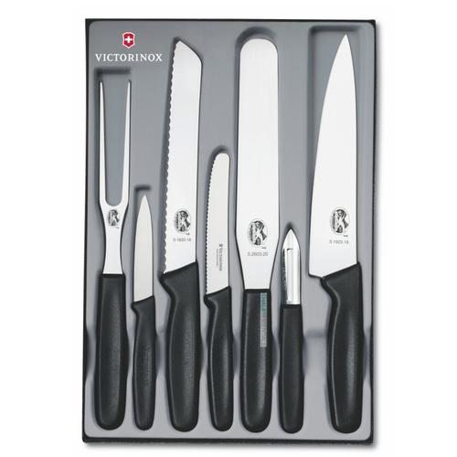 New VICTORINOX 7 Piece Kitchen Knife Set 5.1103.7 Gift Box Knives 7pc