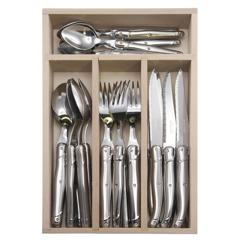 ANDRE VERDIER DEBUTANT STAINLESS 24 PCE MIRROR CUTLERY SET MADE IN FRANCE