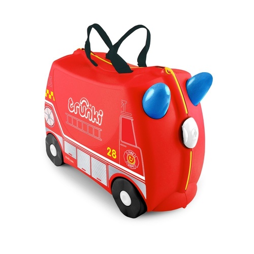 NEW TRUNKI RIDE ON SUITCASE TOY BOX CHILDREN KIDS LUGGAGE - FRANK FIRE ENGINE