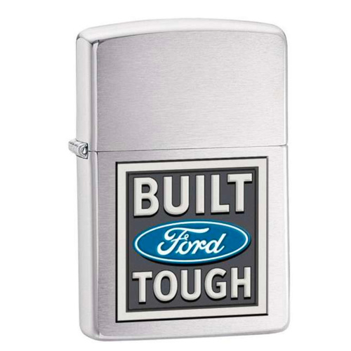NEW ZIPPO BRUSHED CHROME FORD BUILT TOUGH LIGHTER