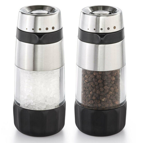 OXO Good Grips Stainless Steel Accent Mess-Free Salt & Pepper Grinder Set
