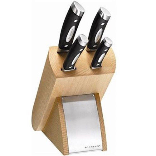 NEW SCANPAN CLASSIC EURO 5PC KNIFE BLOCK SET 5 PIECE **