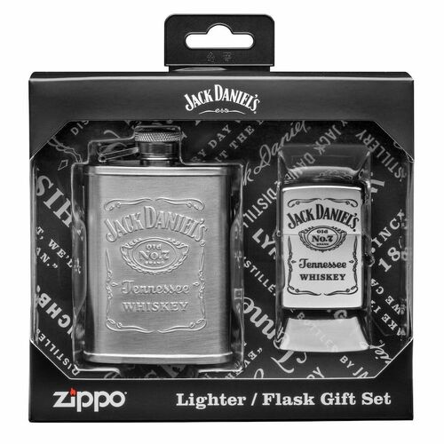 New Zippo Jack Daniels Lighter And Flask Gift Set