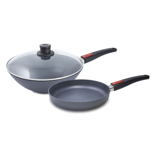 WOLL 2PC DIAMOND LITE 24CM FRYPAN + 30CM WOK NON-STICK REMOVABLE HANDLE