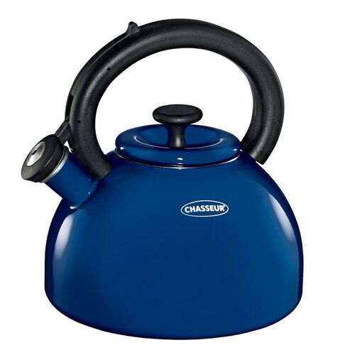 NEW CHASSEUR ENAMELLED DOMUS WHISTLING KETTLE 2.5L SUITS ALL COOK TOPS - BLUE