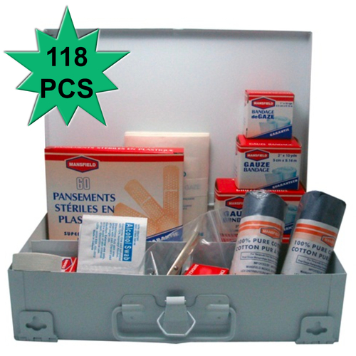 118pc Emergency FIRST AID KIT Portable or Wall Hanging Medical Travel Set Workplace Family Safety