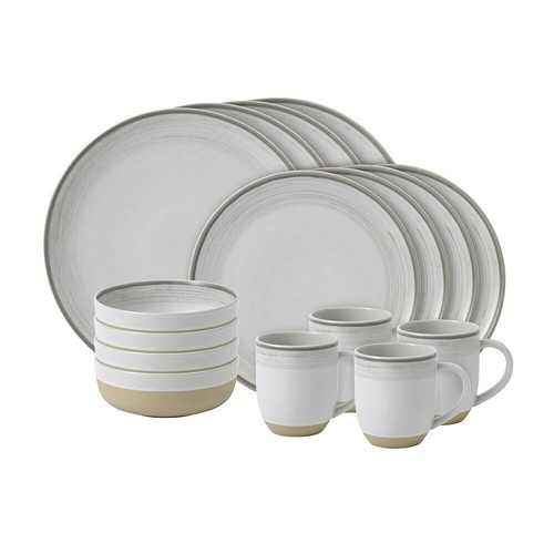 Royal Doulton ED Ellen DeGeneres 16pc Dinner Set of 16 , Brushed Glaze Soft White