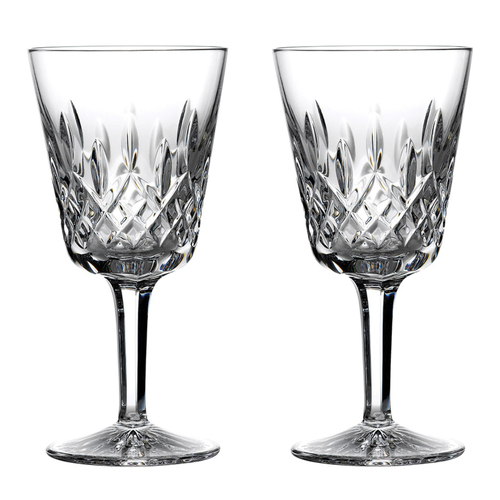 WATERFORD CRYSTAL LISMORE CLASSIC GOBLET PAIR , 8OZ , SET OF 2